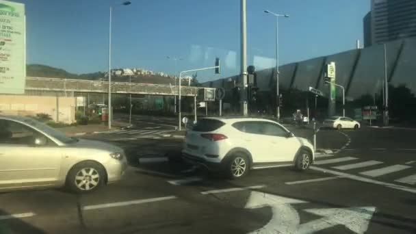 Haifa, Israel - tráfego de ônibus da cidade na velocidade parte 11 — Vídeo de Stock