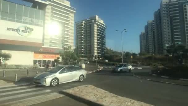 Haifa, Israel - tráfego de ônibus da cidade na velocidade parte 13 — Vídeo de Stock