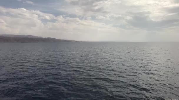 Eilat, Israel - Walk on the sea on a tourist ship before the rain part 3 — Stock Video