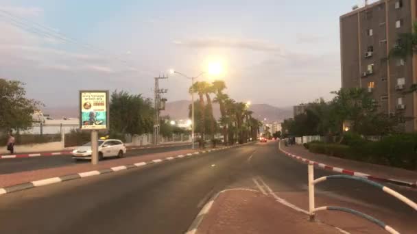 Eilat, Ισραήλ - Βραδινή Πόλη — Αρχείο Βίντεο