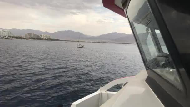 Eilat, Israel - passeio marítimo antes da chuva parte 3 — Vídeo de Stock