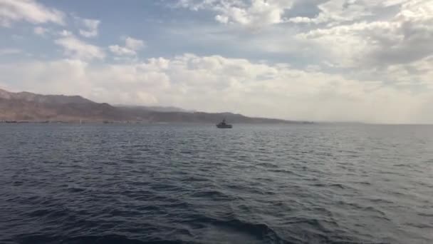 Eilat, Israele - Passeggiata sul mare su una nave turistica prima della pioggia parte 14 — Video Stock