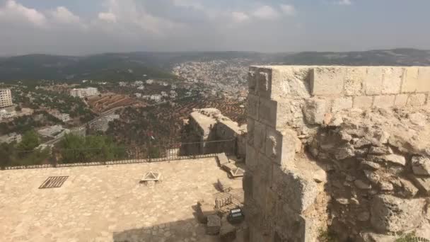 Ажлун, Иордания - стены с узорами из древности часть 6 — стоковое видео