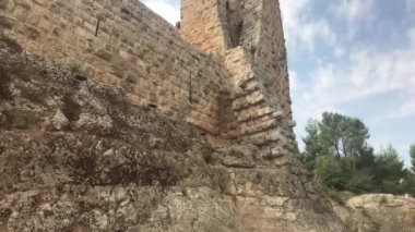 Ajloun, Ürdün - tarihi kalenin taş duvarları bölüm 3