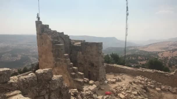 Ajloun, Jordania - ściany z wzorami z czasów starożytnych część 2 — Wideo stockowe
