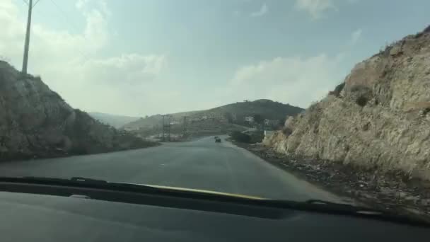 Ирбид, Иордания - вид на окружающую горную трассу часть 12 — стоковое видео