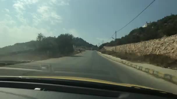 Irbid, Jordan - Car view of the surrounding mountain track part 13 — ストック動画