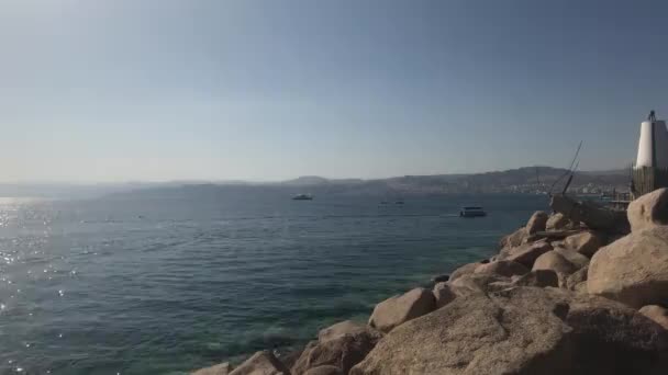 Aqaba, Jordan - city harbour with local boats and yachts part 7 — Stock Video