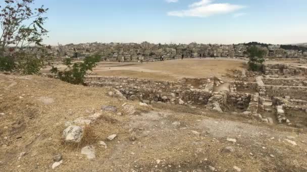 Amman, Jordánia - A sivatagi táj fellegvára 14. rész — Stock videók