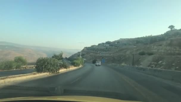 Irbid, Jordánsko - pohled na okolní horskou trať — Stock video