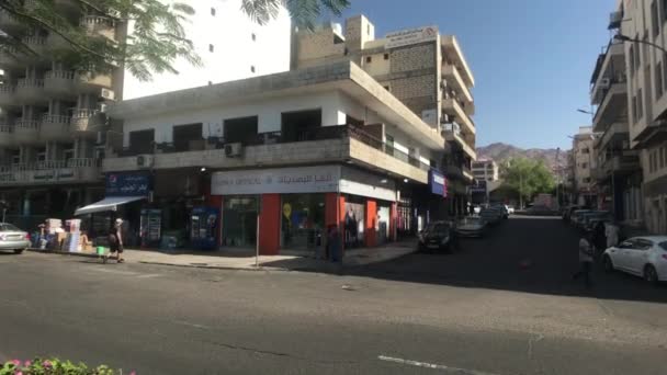 Aqaba, Yordania lalu lintas di jalan-jalan bagian 9 — Stok Video