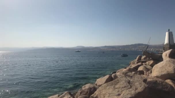 Aqaba, Jordan - city harbour with local boats and yachts part 7 — стокове відео