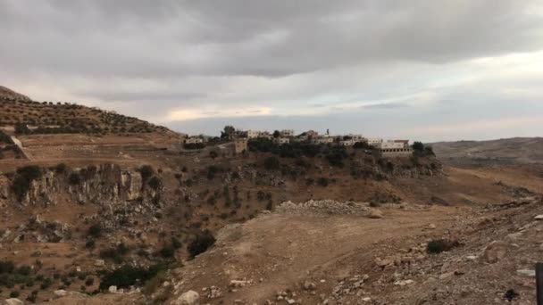 Iraq al Amir, Jordan - view of mountain gorges from a village road part 5 — Stockvideo