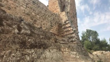 Ajloun, Ürdün - tarihi kalenin taş duvarları bölüm 3