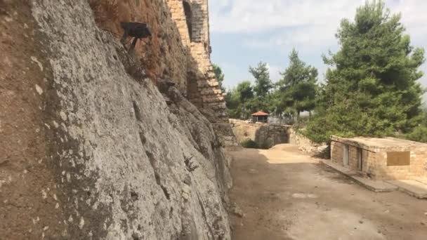 Ajloun, Giordania - Muri in pietra dello storico castello parte 7 — Video Stock