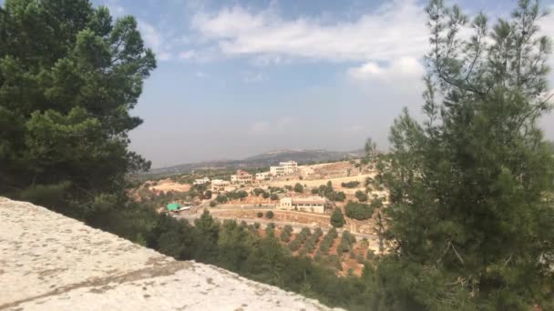 Ajloun, Ürdün - Şehrin yukarıdan görünüşü — Stok video