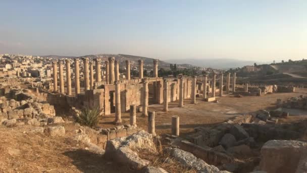Jerash, Jordánsko - zřícenina starobylého města část 10 — Stock video