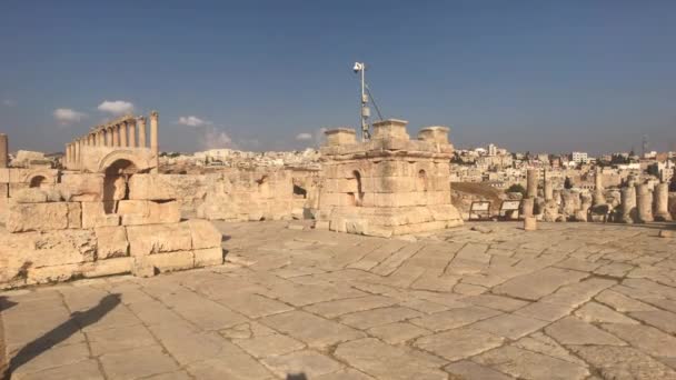 Jerash, Jordánsko - starobylé budovy starověké civilizace část 15 — Stock video