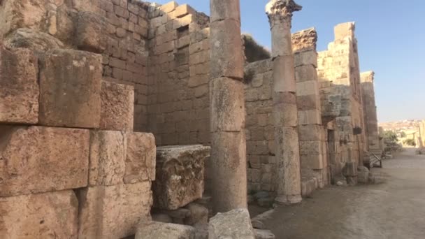 Jerash, Jordan -古代文明的建筑第5部分 — 图库视频影像