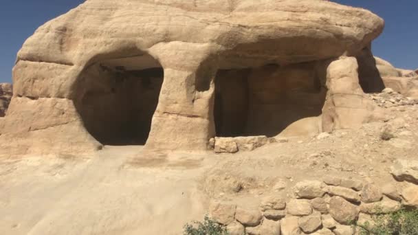 Petra, Jordania - montañas extrañas en la parte del valle 4 — Vídeo de stock