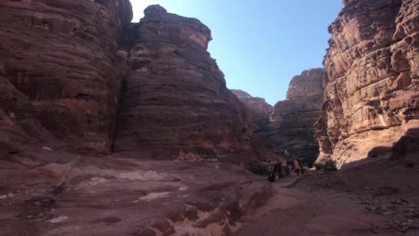 Petra, Jordánsko - kaňony se stoletou historií část 3 — Stock video
