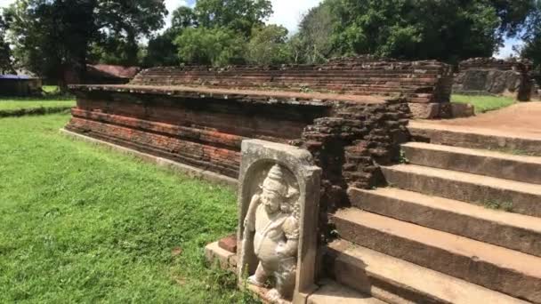 Anuradhapura, Sri Lanka, widok na schody i ruiny pałacu w parku królewskim Lanka — Wideo stockowe