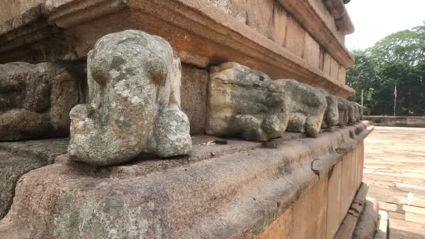 Anuradhapura, Sri Lanka, artefactos de piedra — Vídeos de Stock