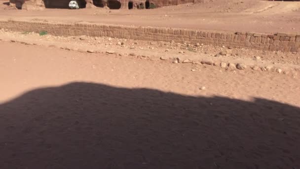 Petra, Jordan - hegyi domborművek kőzetekbe vésett szerkezettel 8. rész — Stock videók