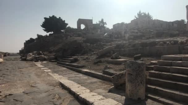 Умм-Кайс, Иордания - стены старой крепости часть 6 — стоковое видео