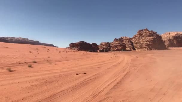 Wadi Rum, Jordania Paisajes marcianos en el desierto parte 17 — Vídeos de Stock