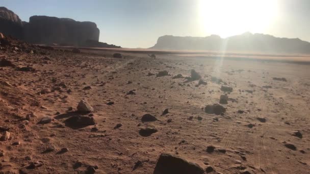 Wadi Rum, Jordan - wind in the red desert part 1 — стокове відео