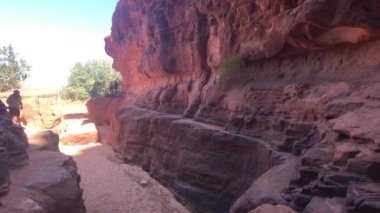 Wadi Rum, Jordan - October 17, 2019: tourists explore the mysteries of the red desert part 7