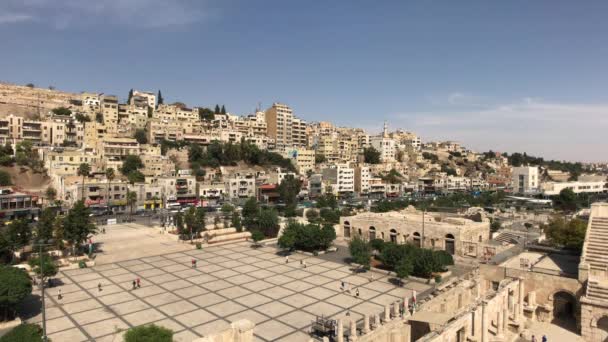 Amman, Jordan - View of the old town from the height of the amphitheatre part 1 — Stock video