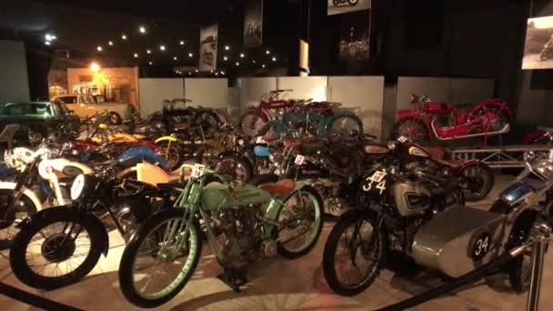 Amman, Jordan - October 20, 2019: Royal Automobile museum vintage motorcycle from the family collection part 22 — Stockvideo