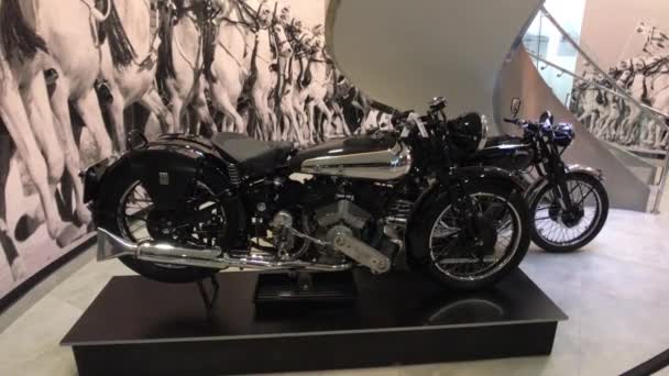 Amman, Jordan - October 20, 2019: Royal Automobile museum vintage motorcycle from the family collection part 4 — Stock video