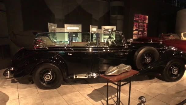 Amman, Jordan - October 20, 2019: Royal Automobile museum famous family sports cars part 1 — 图库视频影像