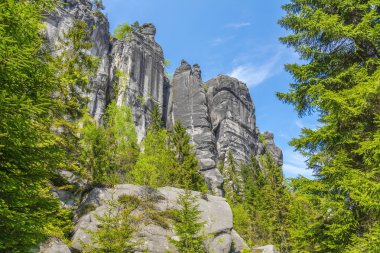 Adrspach-Teplice Ulusal Parkı 'ndaki Kayalar - Çek Cumhuriyeti