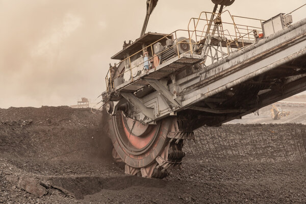 Giant bucket wheel excavator for digging the brown coal, Czech Republic