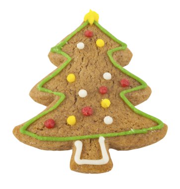 Gingerbread Noel ağacına beyaz