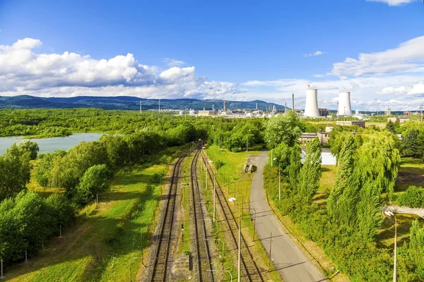 Planta Industrial Petroquímica República Checa — Foto de Stock