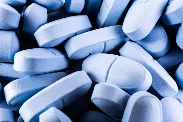 Blue Pills Background Close — Stock Photo, Image