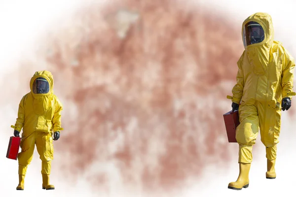 Isolated Mans Protective Hazmat Suit Epidemic Virus — Stock Photo, Image