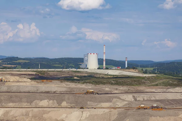 捷克共和国波希米亚西北部煤矿区火力发电厂 — 图库照片