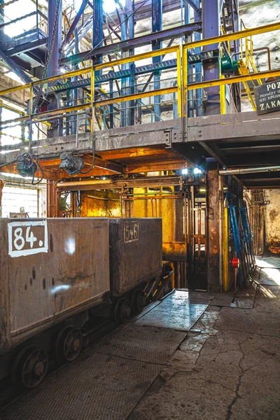 Most Czech Republic July 2015 Metal Construction Coal Mine Cart — Stock Photo, Image