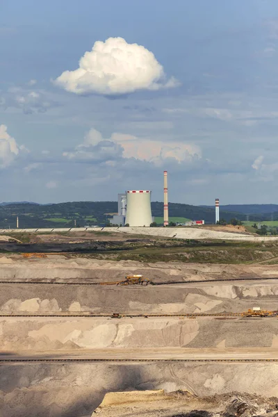 Термальна Електростанція Гірничодобувна Область Північно Західної Богемії Чехія — стокове фото