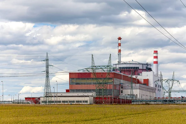 Reattore Della Centrale Nucleare Temelin Nella Repubblica Ceca Cielo Nuvoloso — Foto Stock