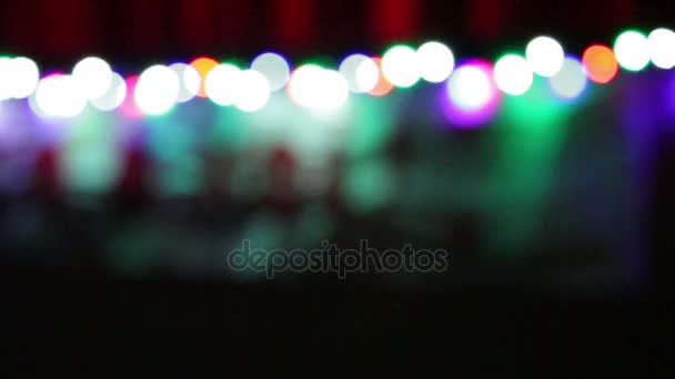 Christmas background with colorful lights blurred — Stock Video