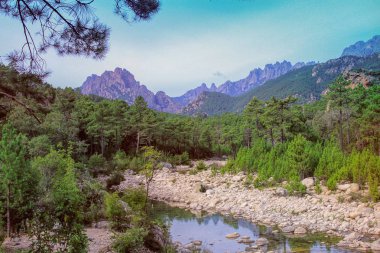 Fransa 'nın Korsika adasındaki Bavella Dağları