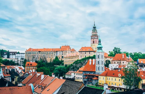 Άποψη του μια μικρή πόλη στην Cesky Kromlov, Τσεχική Δημοκρατία — Φωτογραφία Αρχείου