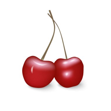 Beyaz arkaplanda kiraz izole